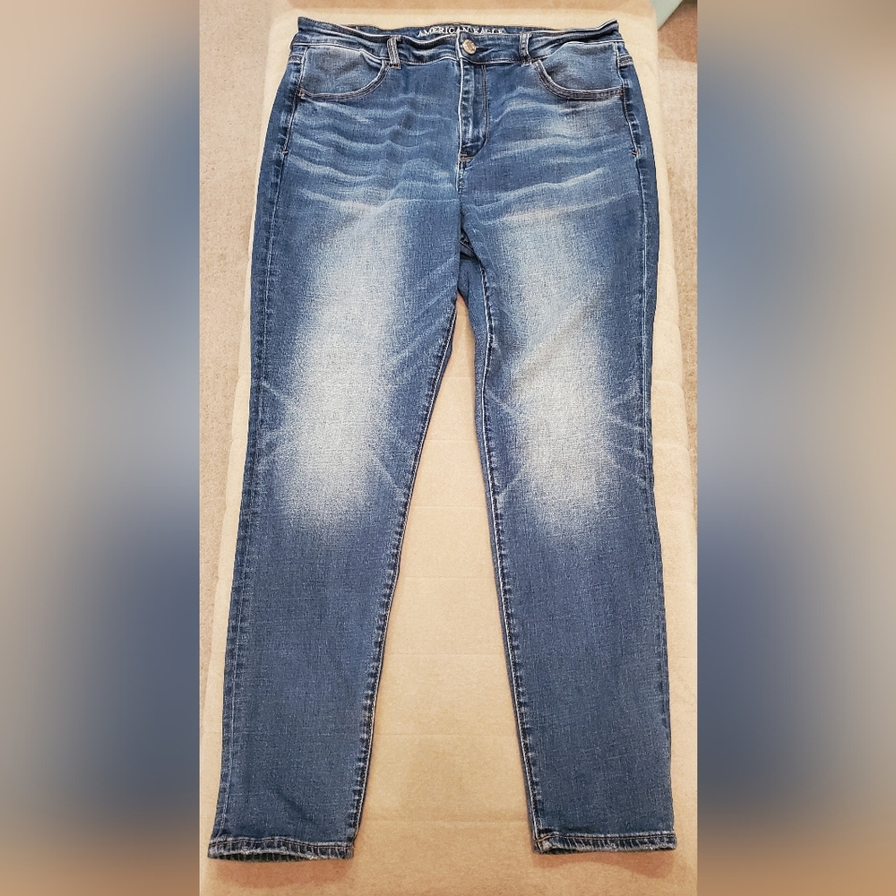 American Eagle Blue Women's Jeggings- Size 14